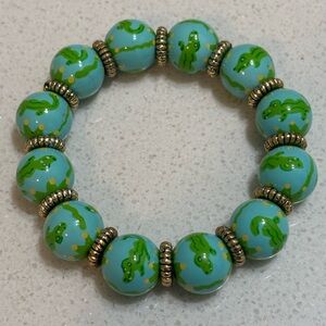 Angela Moore Hand Painted Alligator Beaded Bracelet